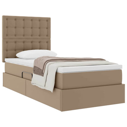 Letto con Contenitore Cappuccino 90 x 200 cm Pelle Sintetica