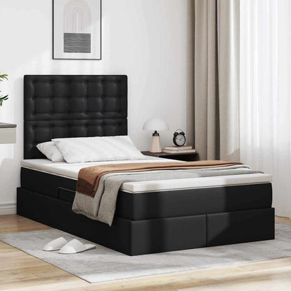 Letto con Contenitore Nero 120 x 200 cm Pelle Sintetica