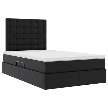 Letto con Contenitore Nero 120 x 200 cm Pelle Sintetica