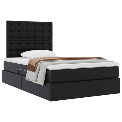 Letto con Contenitore Nero 120 x 200 cm Pelle Sintetica