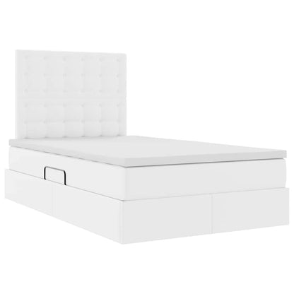 Letto con Contenitore Bianco Puro 120 x 200 cm Pelle Sintetica