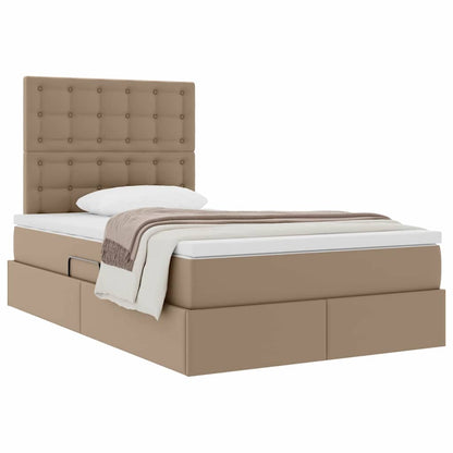 Letto con Contenitore Cappuccino 120 x 200 cm Pelle Sintetica