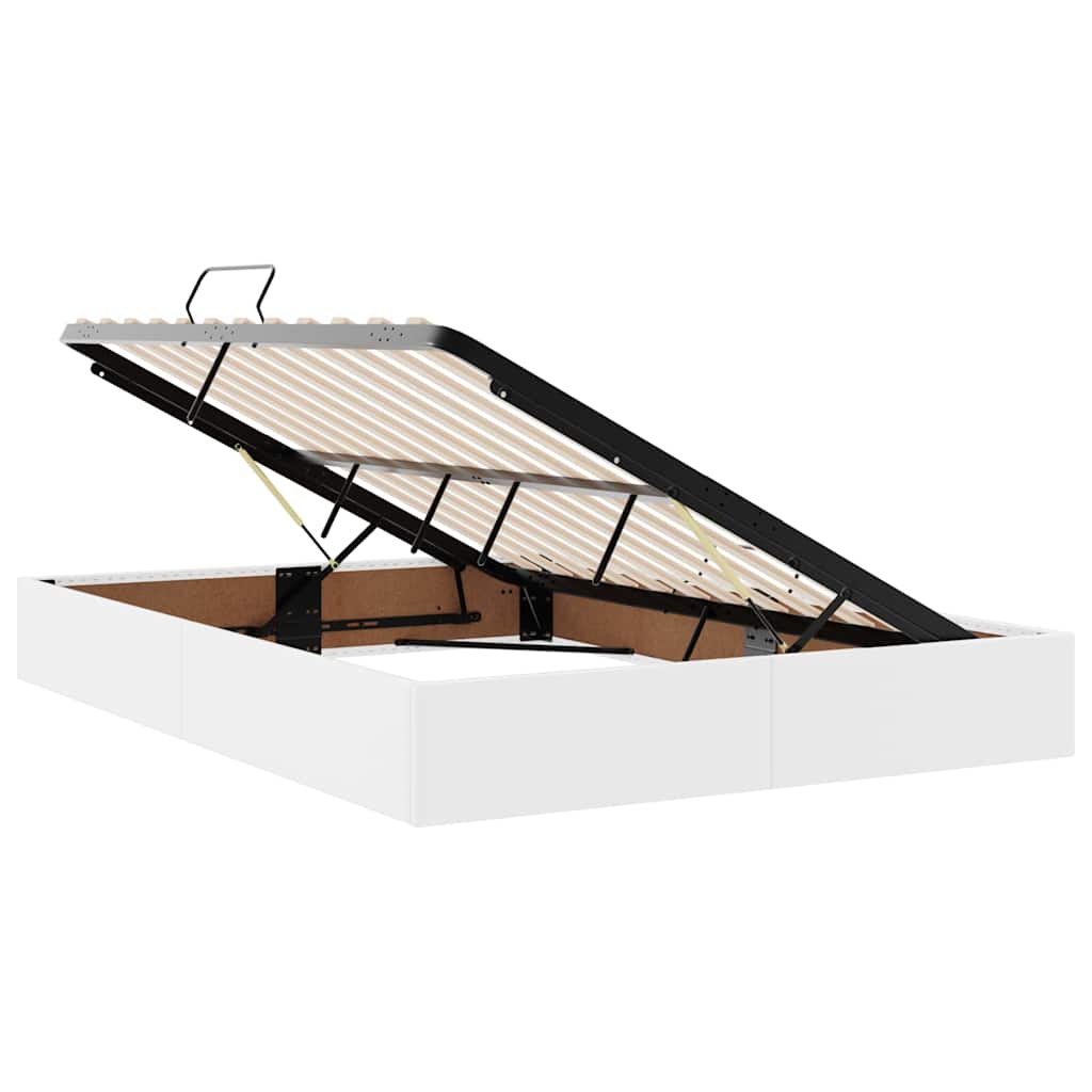 Letto con Contenitore Bianco Puro 140 x 200 cm Pelle Sintetica