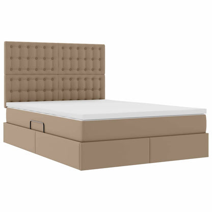 Letto con Contenitore Cappuccino 140 x 200 cm Pelle Sintetica