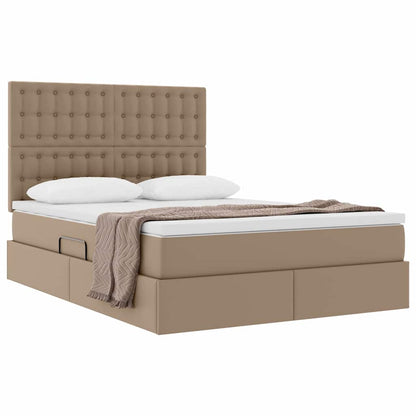 Letto con Contenitore Cappuccino 140 x 200 cm Pelle Sintetica