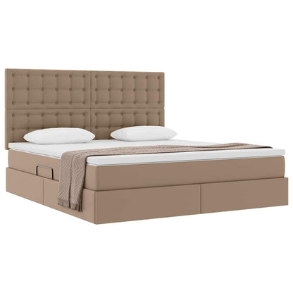 Letto con Contenitore Cappuccino 160 x 200 cm Pelle Sintetica