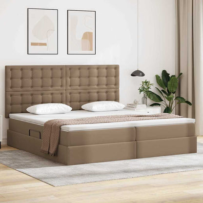 Letto con Contenitore Cappuccino 200 x 200 cm Pelle Sintetica