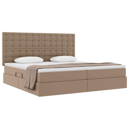 Letto con Contenitore Cappuccino 200 x 200 cm Pelle Sintetica