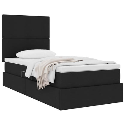 Letto con contenitore e materasso Nero 90 x 190 cm Poliestere