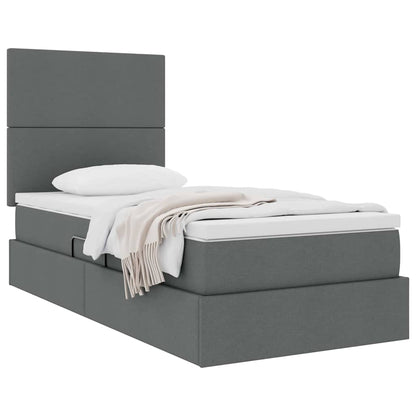 Letto con contenitore e materasso Grigio scuro 100 x 200 cm