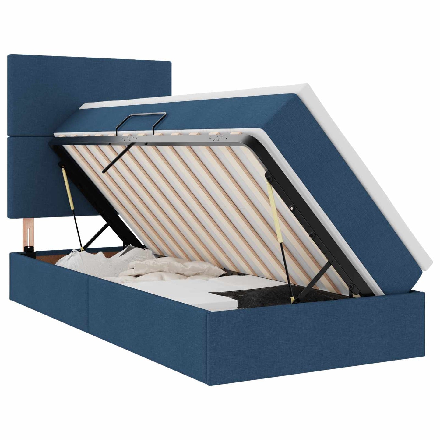 Letto con contenitore e materasso Blu 100 x 200 cm Poliestere