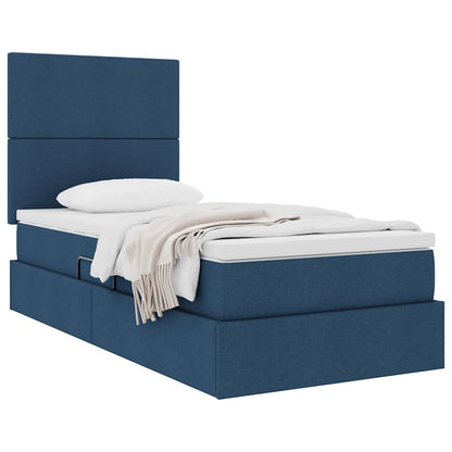 Letto con contenitore e materasso Blu 100 x 200 cm Poliestere