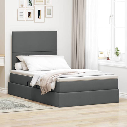 Letto con contenitore e materasso Grigio scuro 120 x 190 cm