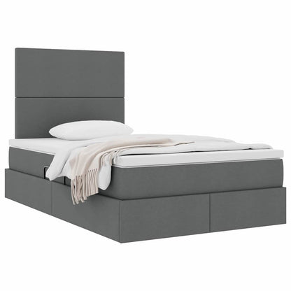 Letto con contenitore e materasso Grigio scuro 120 x 190 cm