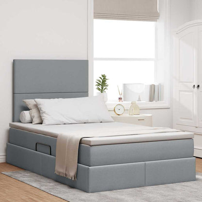 Letto con contenitore e materasso Grigio chiaro 120 x 200 cm