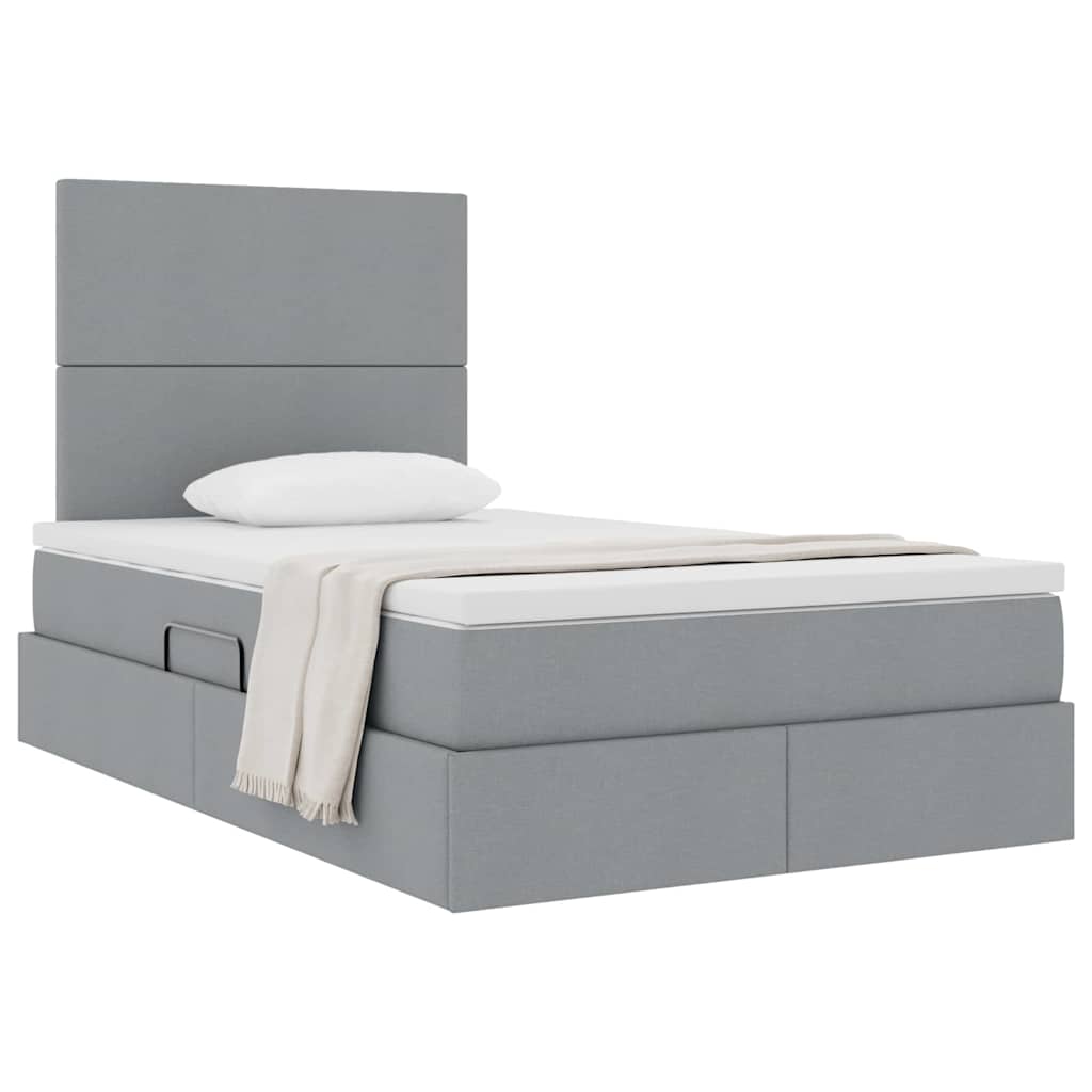 Letto con contenitore e materasso Grigio chiaro 120 x 200 cm