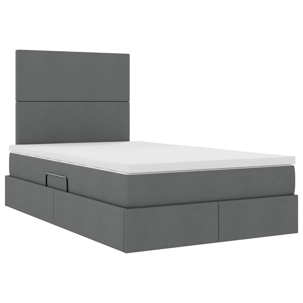 Letto con contenitore e materasso Grigio scuro 120 x 200 cm