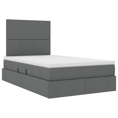 Letto con contenitore e materasso Grigio scuro 120 x 200 cm