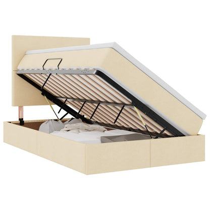Letto con contenitore e materasso Crema 120 x 200 cm Poliestere
