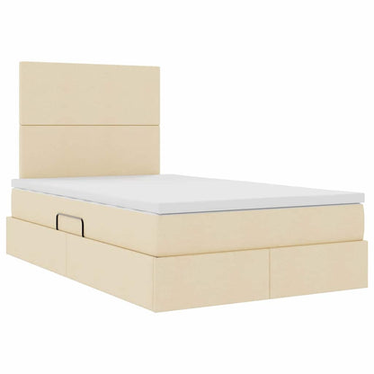 Letto con contenitore e materasso Crema 120 x 200 cm Poliestere