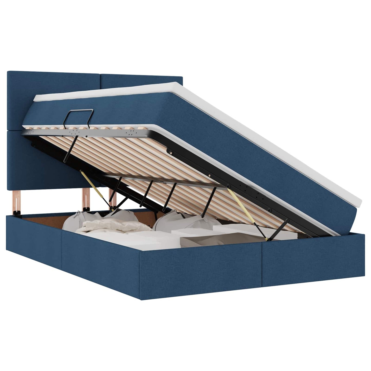 Letto con contenitore e materasso Blu 140 x 190 cm Poliestere