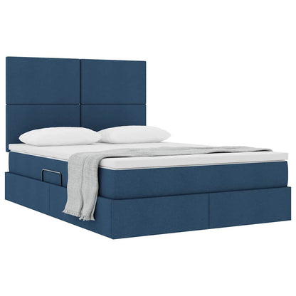Letto con contenitore e materasso Blu 140 x 190 cm Poliestere