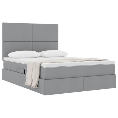Letto con contenitore e materasso Grigio chiaro 140 x 200 cm