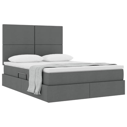 Letto con contenitore e materasso Grigio scuro 140 x 200 cm