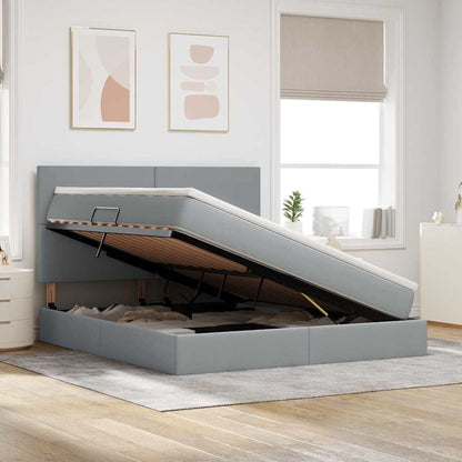 Letto con contenitore e materasso Grigio chiaro 180 x 200 cm