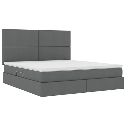 Letto con contenitore e materasso Grigio scuro 180 x 200 cm