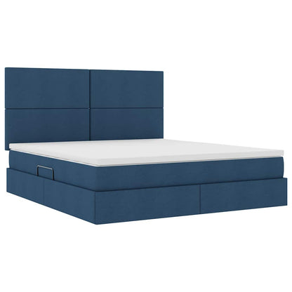 Letto con contenitore e materasso Blu 180 x 200 cm Poliestere