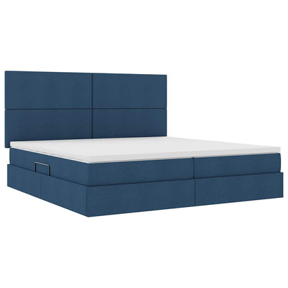 Letto con contenitore e materasso Blu 200 x 200 cm Poliestere