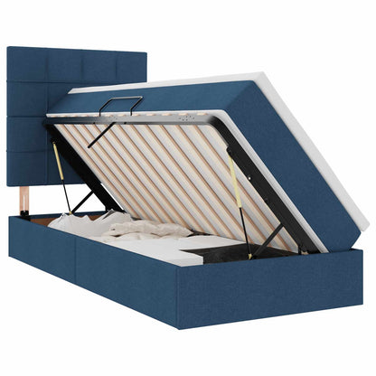 Letto con contenitore e materasso Blu 90 x 190 cm Poliestere