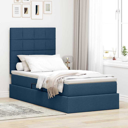 Letto con contenitore e materasso Blu 90 x 200 cm Poliestere