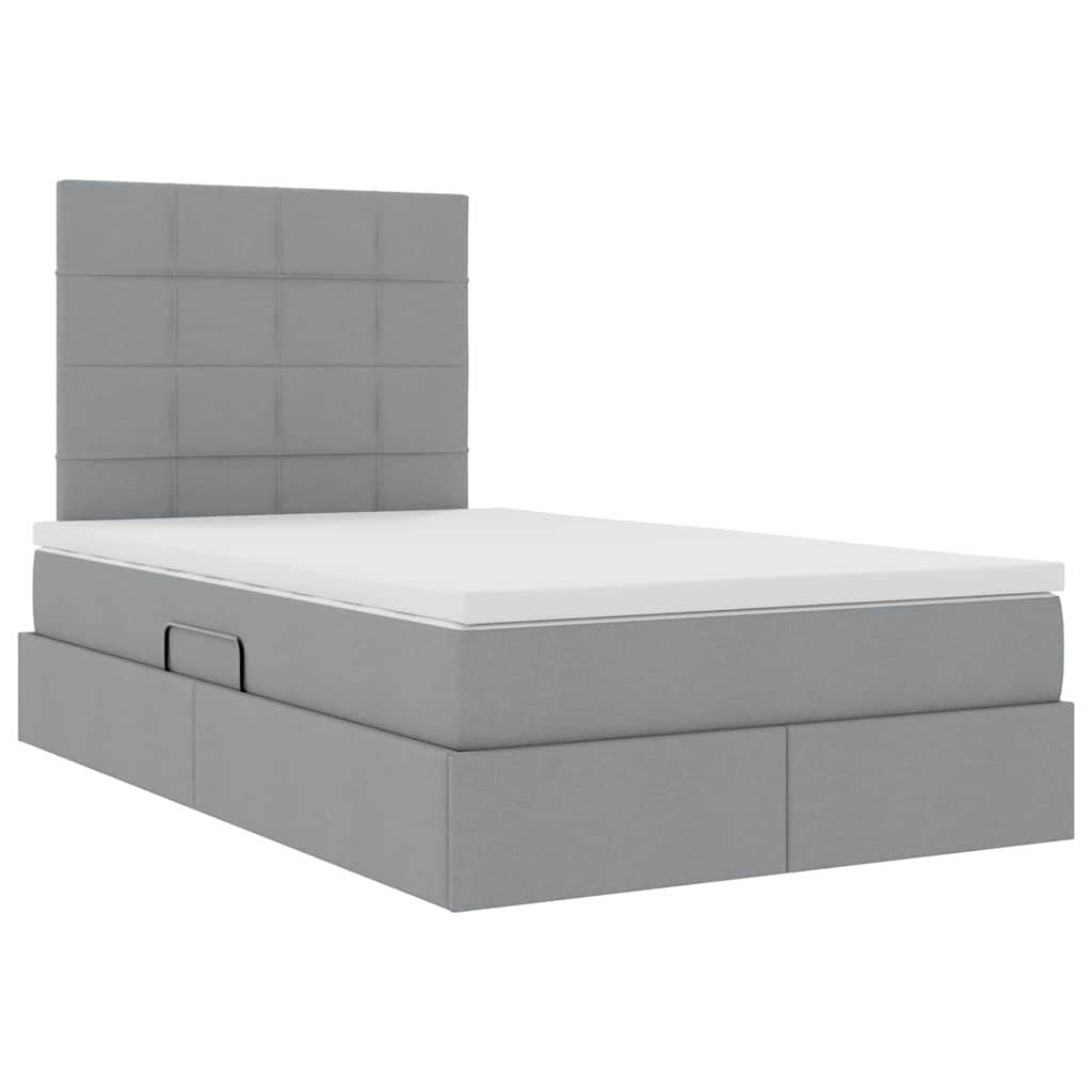Letto con contenitore e materasso Grigio chiaro 120 x 190 cm
