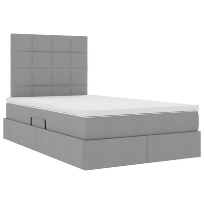 Letto con contenitore e materasso Grigio chiaro 120 x 190 cm