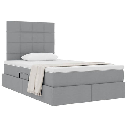 Letto con contenitore e materasso Grigio chiaro 120 x 200 cm