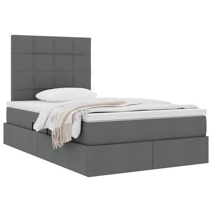 Letto con contenitore e materasso Grigio scuro 120 x 200 cm