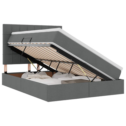 Letto con contenitore e materasso Grigio scuro 140 x 190 cm