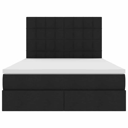 Letto con contenitore e materasso Nero 140 x 190 cm Poliestere