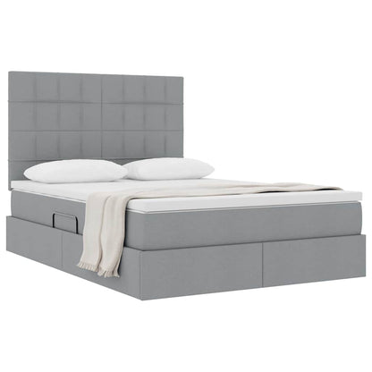 Letto con contenitore e materasso Grigio chiaro 140 x 200 cm