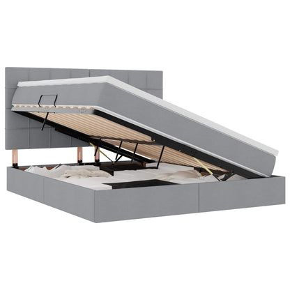 Letto con contenitore e materasso Grigio chiaro 160 x 200 cm