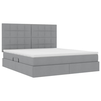 Letto con contenitore e materasso Grigio chiaro 160 x 200 cm
