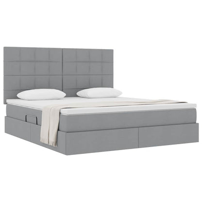 Letto con contenitore e materasso Grigio chiaro 180 x 200 cm