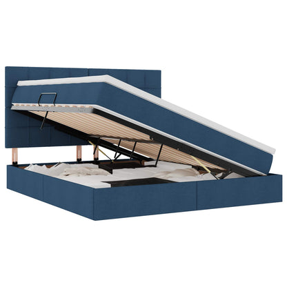 Letto con contenitore e materasso Blu 180 x 200 cm Poliestere