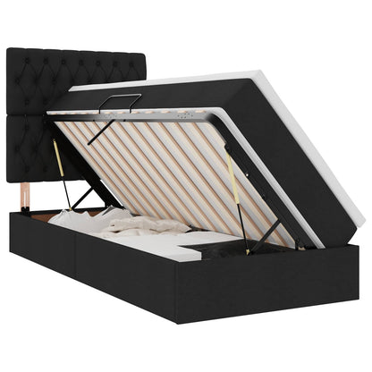 Letto con contenitore e materasso Nero 100 x 200 cm Poliestere