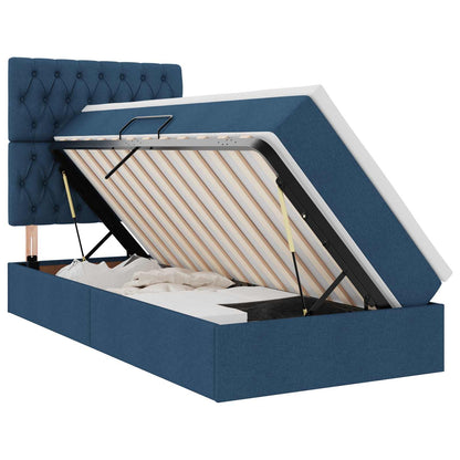 Letto con contenitore e materasso Blu 100 x 200 cm Poliestere