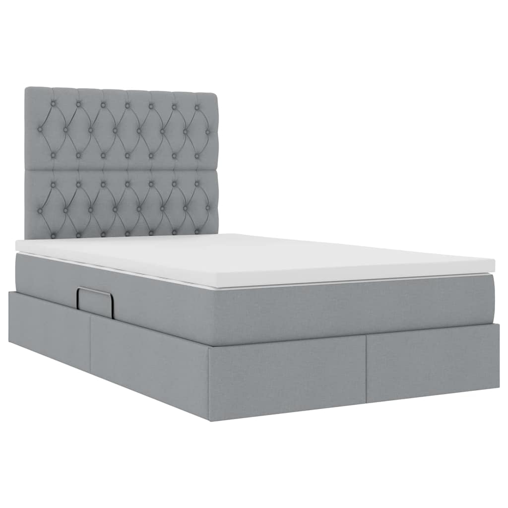 Letto con contenitore e materasso Grigio chiaro 120 x 200 cm