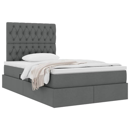 Letto con contenitore e materasso Grigio scuro 120 x 200 cm