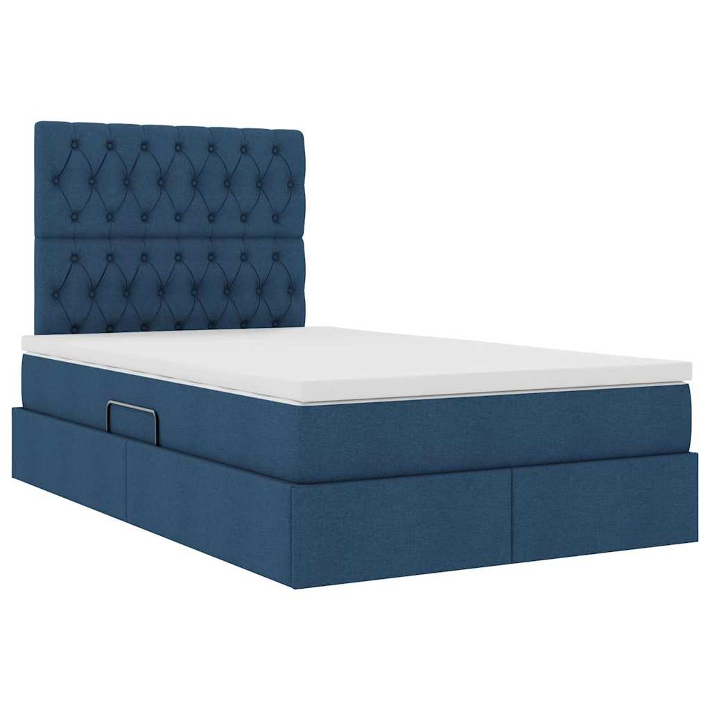 Letto con contenitore e materasso Blu 120 x 200 cm Poliestere